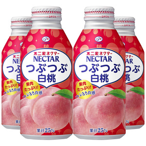 日本nectar不二家白桃饮料水蜜桃子果肉饮品网红含果肉380ml 6瓶