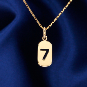 geunyeon瑾妍纯14k黄金吊坠女简约个性时尚新款镂空数字7字项链坠