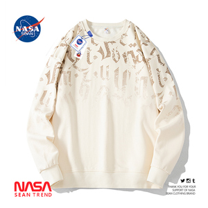 NASA联名潮牌大码圆领卫衣男2024新款春秋休闲长袖打底t恤上衣