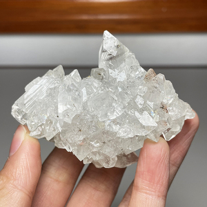 天然水晶钻石橘色鱼眼石原石矿物白晶体摆件矿标印度共生沸石