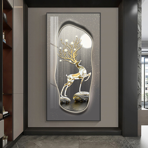 星空福禄入户玄关装饰画现代轻奢高级感挂画走廊尽头简约过道壁画
