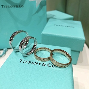 香港代购tiffany蒂芙尼官网三钻铂金对戒18k玫瑰金戒指送女友礼物