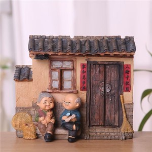 情侣夫妻老头老太太摆件爷爷奶奶老人情景家居饰品结婚记念日礼物