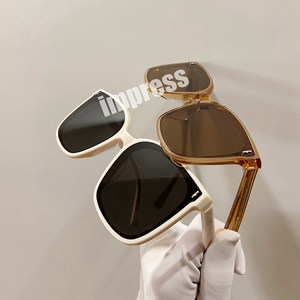 gm墨镜女frida茶色2021新款渐变橙色太阳镜眼男rick白色框代购her