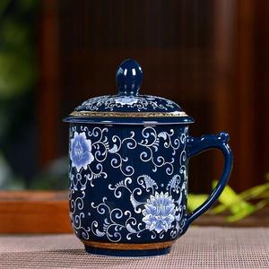 青花瓷杯子杯托