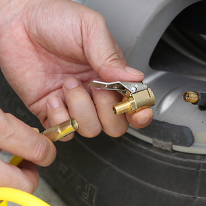 汽车轮胎充气头充气泵快速充气夹头接头转接头铜充气嘴转接夹头