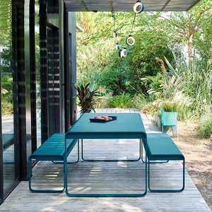 北欧户外桌椅铝合金休闲长凳桌设计师酒店室外度假村花园简约家具