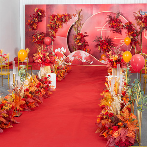 中式婚礼装饰花背景墙拱门舞台布置路引花地排花婚庆现场布置花艺