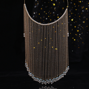 汉服面帘古风遮脸头饰超仙气珍珠流苏古装配饰面纱舞蹈表演发饰女