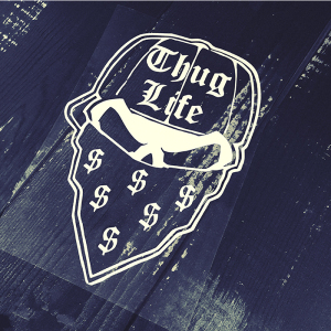 tlp镂空车贴 thug life西海岸匪帮美元笔记本摩托车行李箱装饰贴
