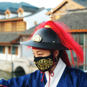 仁煜堂明制汉服男女锦衣卫铝合金飞碟盔斗笠盔直身甲山文甲胄头盔