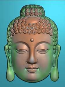新款 如来佛头挂件图精雕图jdp灰度图bmp浮雕图玉雕图人物