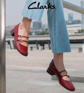 2023秋季新款Clarks其乐黛丝系列女鞋粗跟单鞋舒适复古玛丽珍鞋女