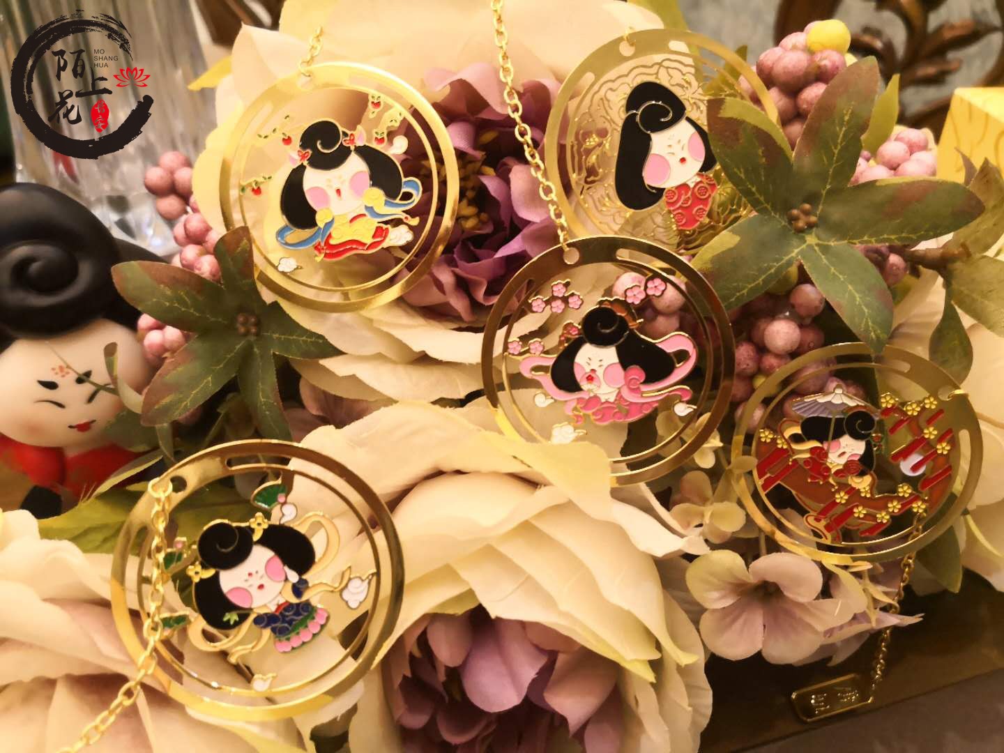 西安旅游文创纪念品唐妞唐仕女书签创意金属镂空学生用古典中国风