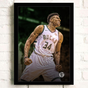 字母哥海报 扬尼斯·阿德托昆博 nba篮球球星明星雄鹿队相框挂画