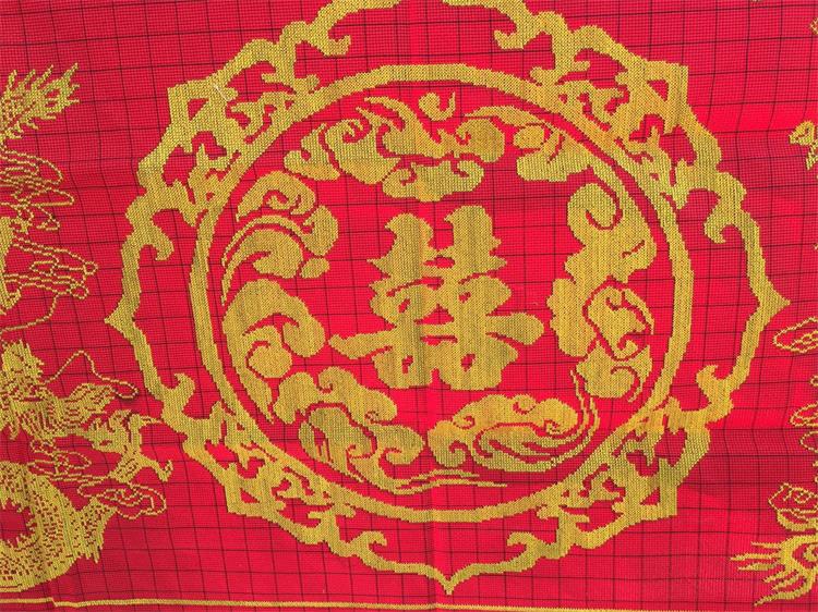绣好的纯手工手绣十字绣成品福龙喜凤喜字结婚喜庆龙凤呈祥喜字
