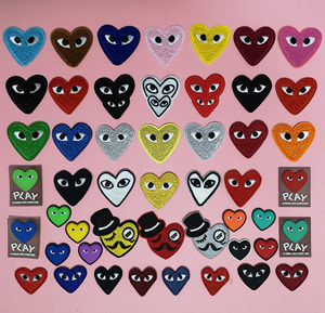 时尚川久保玲品牌cdg play春季开衫针织毛衣服装饰diy补洞补丁贴