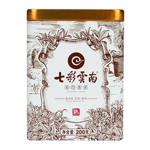 七彩云南 庆沣祥 普洱茶熟茶 散茶名门普洱 特级茶叶200g罐装