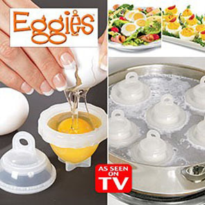 新品eggies创意煮蛋器 6个装煮蛋定型器自制蛋型食品模具蒸蛋模可