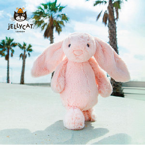 英国Jellycat害羞粉色邦尼兔粉色兔子柔软娃娃毛绒安抚玩具公仔