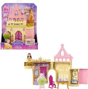 Disney迪士尼贝儿公主闪亮城堡套装洋娃娃女童礼物儿童过家家玩具