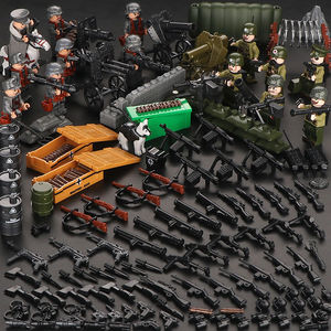 全冠积木100110新款地道战模型拼装玩具军事人仔儿童益智兼容乐高tb