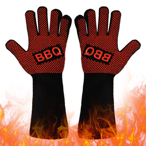 耐高温硅胶烧烤500-800度微波炉烤箱BBQ加厚防火隔热玻璃防烫手套