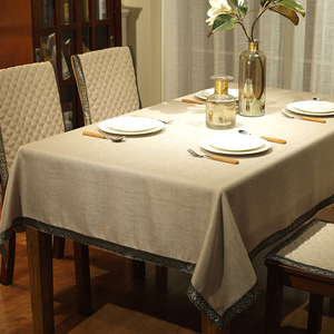 棉麻布艺餐桌布现代简约美式茶几布餐台布通用餐椅垫椅套椅背套
