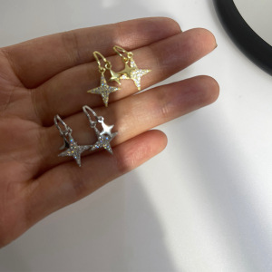 女金星耳线玫1金送耳坠饰星金形钉耳素轻巧礼8物瑰女星生丁璇abcf