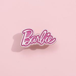 粉色Barbie胸针英文字母金属徽章别针配饰创意女生包包装饰品勋章
