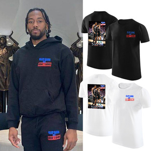 伦纳德clip gang短袖快船队保罗乔治同款出场训练服印花美式t恤