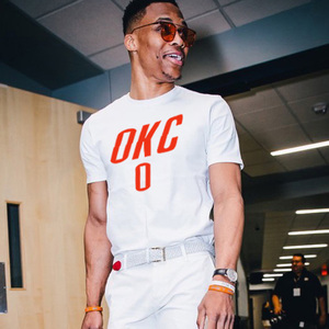 威斯布鲁克威少t恤男同款雷霆0号火箭篮球运动训练服球衣okc短袖