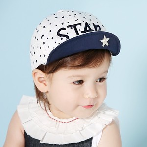 韩国进口star婴儿童全棉帽子星星翻边软檐鸭舌帽男女宝宝遮太阳帽