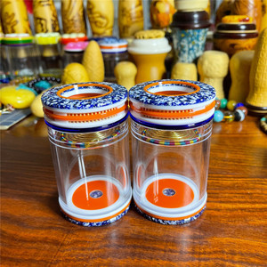 老谭青花罐老谭蝈蝈罐送簧蝈蝈叫罐60有机玻璃鸣虫蝈蝈罐虫具用具