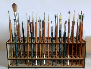 Brush Holder 画笔架67支画笔化妆刷支架式独立可拆卸木制收纳架