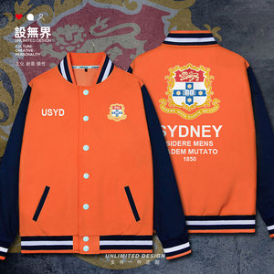 悉尼大学sydney名校风大学生纪念开衫外套潮流棒球服男女 设无界