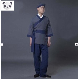 古装粗布汉服男古代穷书生书童服许仙董永布衣家丁管家演出服