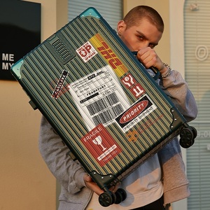 个性涂鸦行李箱女铝框密码拉杆箱子男士潮流旅行箱24大容量28寸