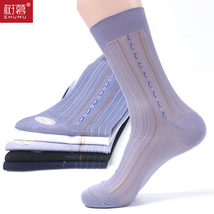 中老年男士提花老人超薄玻璃丝袜子冰丝男袜老头夏季带后跟丝袜