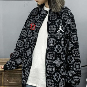 clot联名飞人冠希edc同款丝绸夹克中国风满印龙纹图腾男女外套