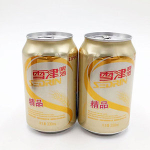 雪津啤酒10度精品易拉罐8罐泡沫箱装包邮