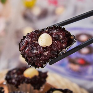 阿诺黑糯米糕360g*5袋莲子黑米糕冷冻传统中式糕点心营养早餐食品