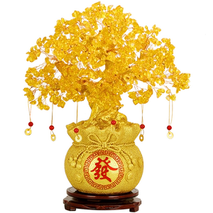 宝泰祥发财树摆件开业礼品聚宝盆招财家居摆设黄水晶公司办公室装