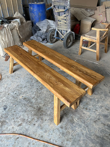 老榆木长条凳实木板凳复古矮凳户外长凳家用长板凳双人凳餐桌凳子