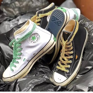 匡威联名dr woo x converse 1970s 破坏水晶底高帮男女帆布鞋纯色