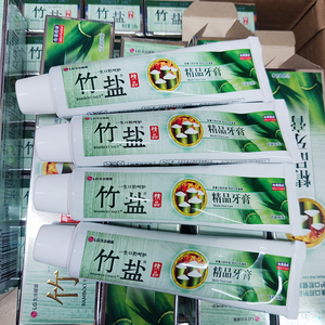 4支家庭装 120g*4 lg竹盐精品牙膏 清新原味多重口腔护理