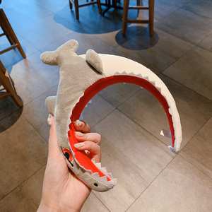 鲨鱼发箍女洗脸束发带网红可爱搞怪头箍窟发捆发卡发夹游乐园头饰