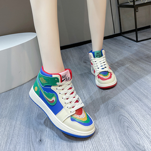 耐克官网女鞋鸳鸯拼色高帮板鞋2022夏季新款抖音同款学生nk运动鞋