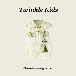 Twinkle Kids 分享一个心动国风baby~女宝汉服连体衣新中式包屁衣
