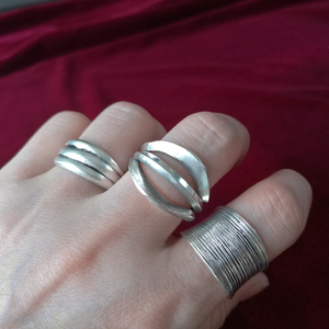 贵州民间工艺饰品手工男女苗银个性戒指指环复古民族风食指戒